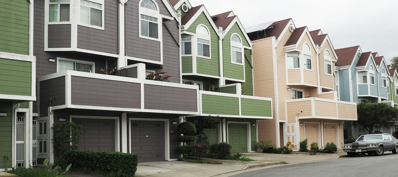 line of houses during day